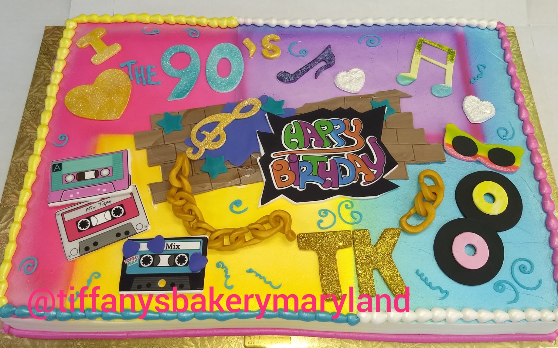 Blast from the Past Theme Sheet Cake - 80's and 90's remembered – Tiffany's Bakery
